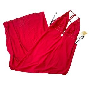 NWT y2k Halter Maxi Dress Juno Rhinestone Cutout Evening Party Gown Size‎ xsmall